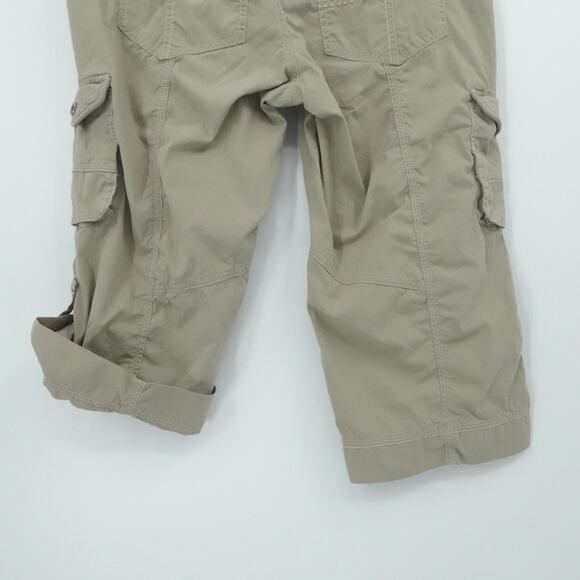 Kuhl Pants Womens 6 Khaki Tan Cargo Capri Outdoor Hiking Utility Roll Leg Pocket - Picture 9 of 16